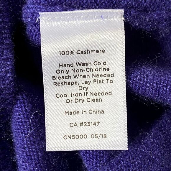 Talbots Pure Cashmere Sweater Womens Size Small Dark Periwinkle 3/4 Sleeves - Picture 7 of 10